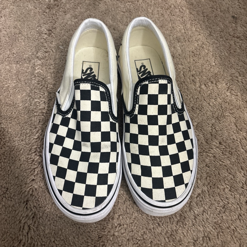 Vans Black and White Checkerboard Slip-Ons